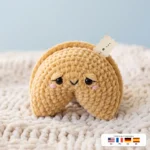 Fortune Cookie Buddy – no-sew amigurumi crochet pattern
