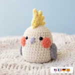 Rosy Cheek Cockatiel – no-sew amigurumi crochet pattern