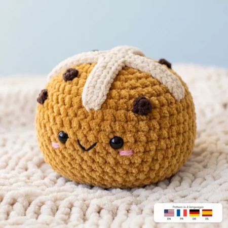 Hot Cross Bun Buddy – crochet cross keychain