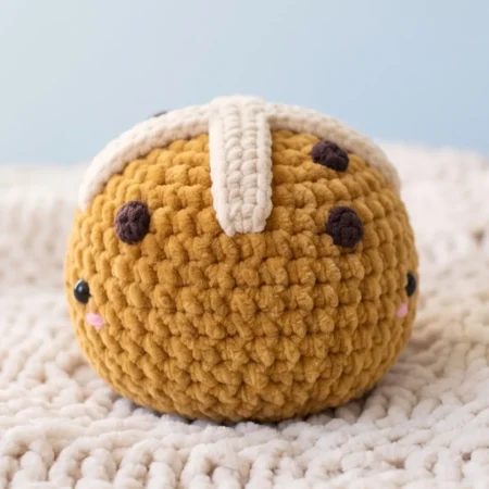 Hot Cross Bun Buddy – crochet cross keychain (photo 2)