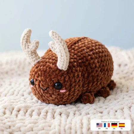 Stag Beetle – no-sew amigurumi crochet pattern
