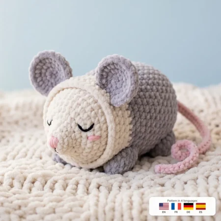 Sleepy Pet Rat – no-sew amigurumi crochet pattern