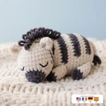 Sleepy Zebra Foal – no-sew amigurumi crochet pattern