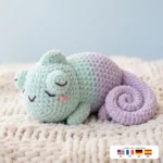 Sleepy Chameleon – no-sew amigurumi crochet pattern