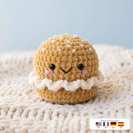 Cream Puff Buddy – no-sew amigurumi crochet pattern
