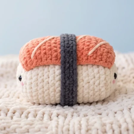 Salmon Nigiri Buddy – no-sew amigurumi crochet pattern (photo 2)