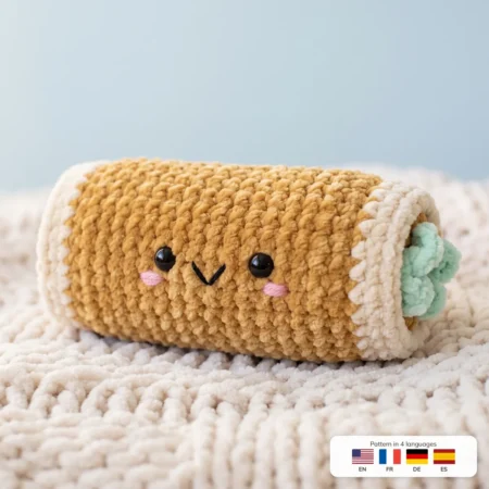 Spring Roll Buddy – no-sew amigurumi crochet pattern