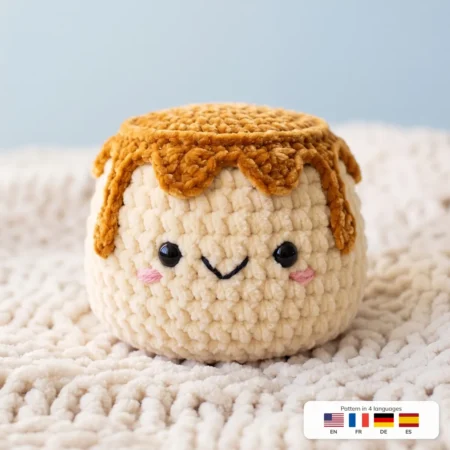 Caramel Flan Buddy – no-sew amigurumi crochet pattern