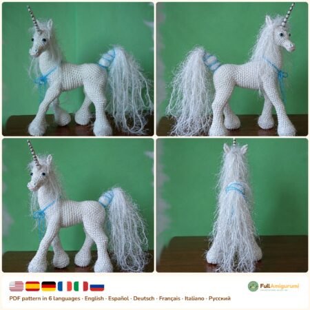 White Unicorn crochet pattern