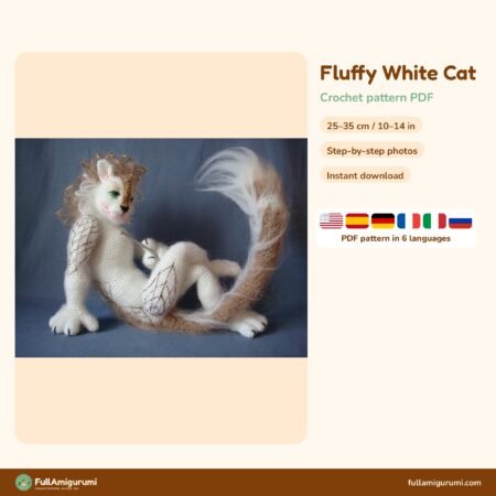 Fluffy White Cat crochet pattern