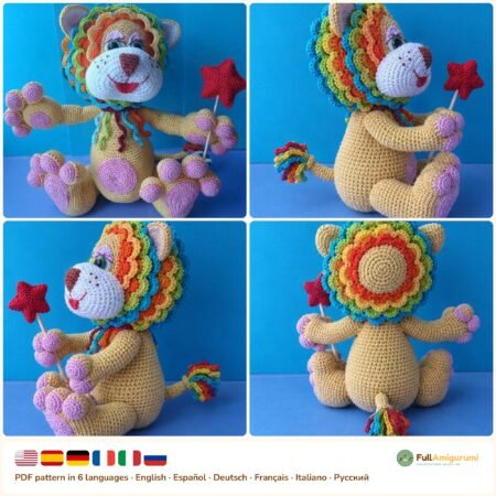 Rainbow Lion Cub crochet pattern