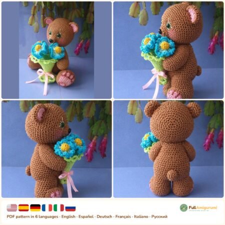 Teddy Bear with Flowers crochet pattern