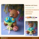 Teddy Bear with Flowers crochet pattern