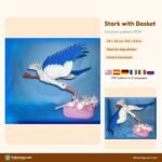 Stork with Basket crochet pattern