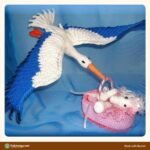 Stork with Basket crochet pattern