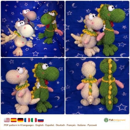 Dino Twins crochet pattern