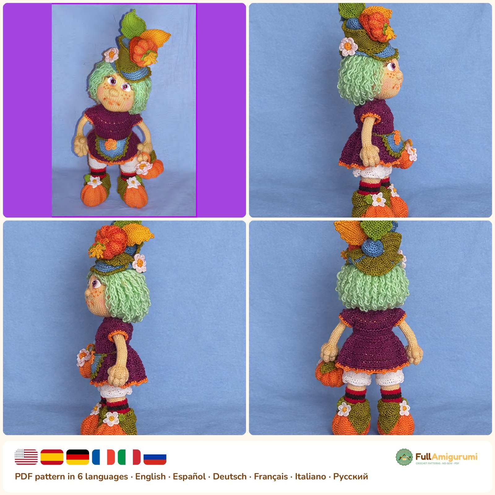 Halloween Pumpkin Doll - FullAmigurumi Halloween Pumpkin Doll crochet pattern