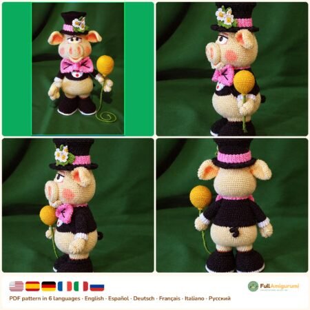Gentleman Pig crochet pattern