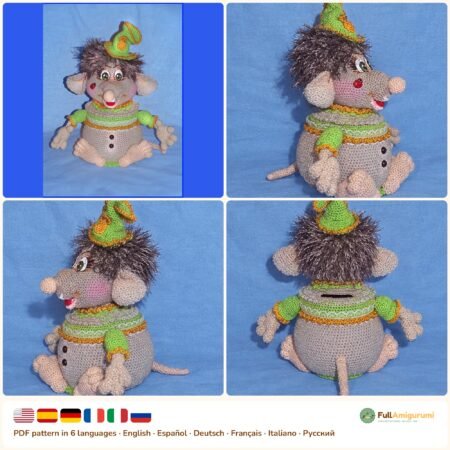 Rat Money Box crochet pattern
