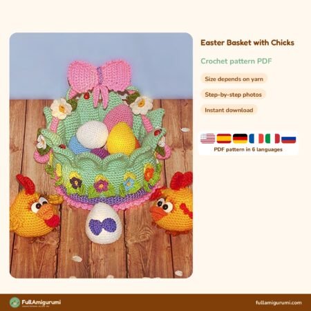 Easter Basket with Chicks crochet pattern