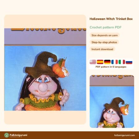 Halloween Witch Trinket Box crochet pattern