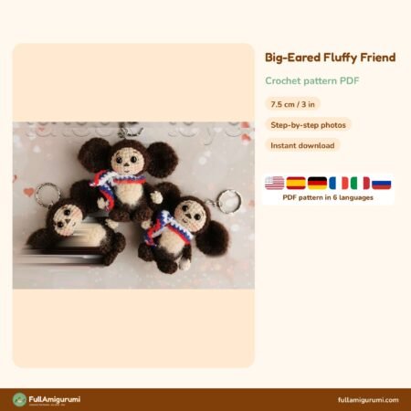Big Eared Fluffy Friend crochet pattern