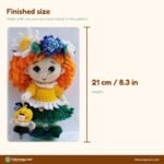 Curly Girl with Bee crochet pattern