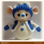Snow Mouse Gentleman crochet pattern