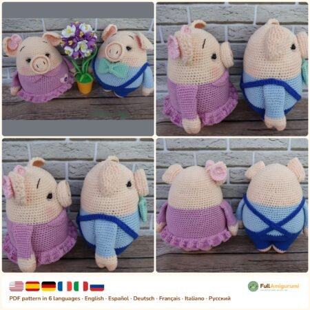 Mini Pigs Dasha Arkasha crochet pattern
