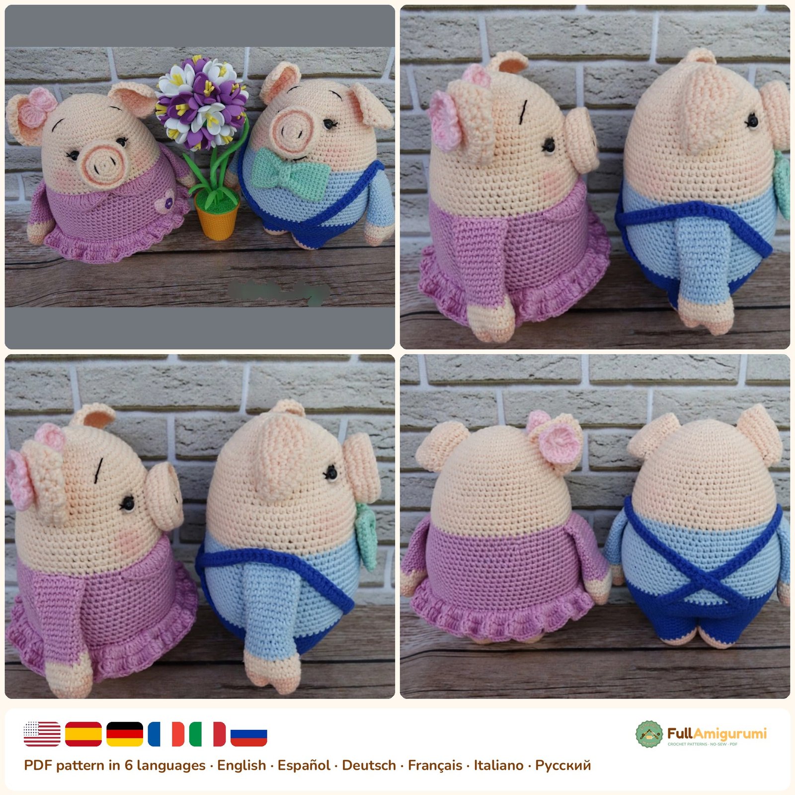 Mini Pigs Dasha Arkasha - FullAmigurumi Mini Pigs Dasha Arkasha crochet pattern