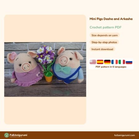 Mini Pigs Dasha Arkasha crochet pattern