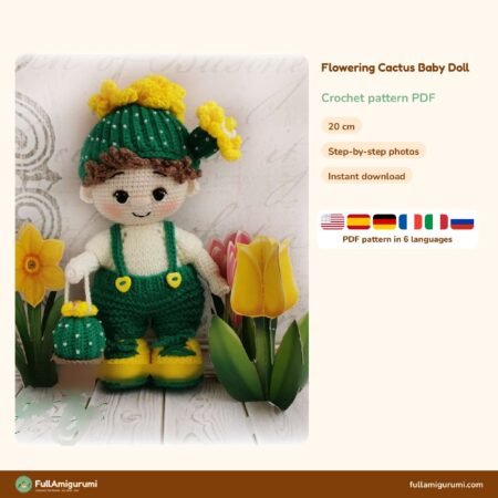 Flowering Cactus Baby Doll crochet pattern