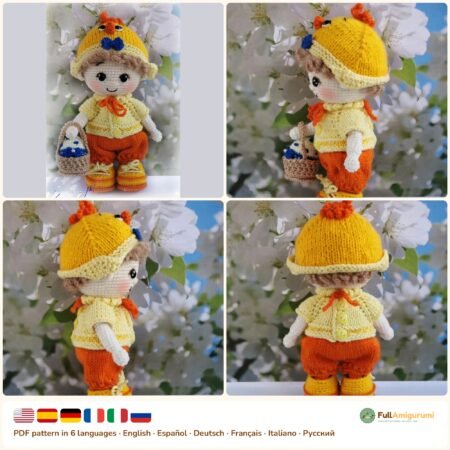 Chick Costume Baby Doll crochet pattern