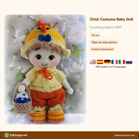 Chick Costume Baby Doll crochet pattern