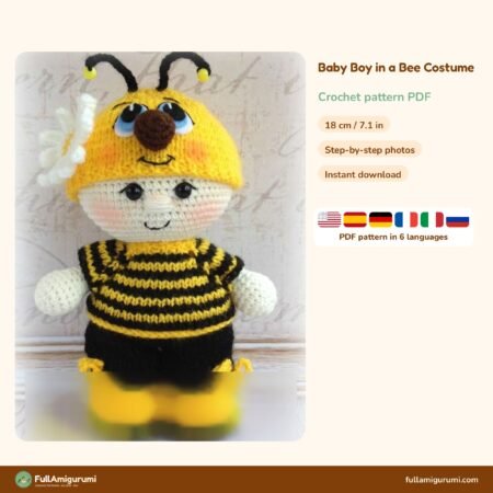 Baby Boy Bee Costume crochet pattern