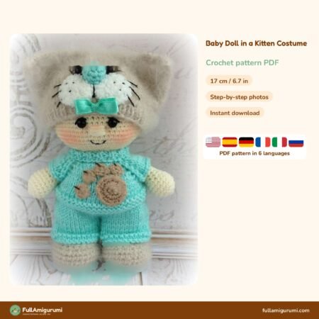 Baby Doll Kitten Costume crochet pattern