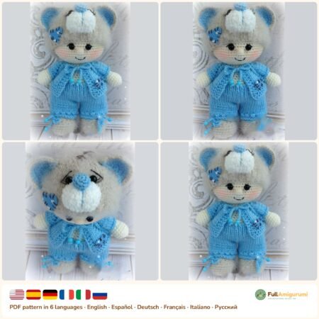 Teddy Bear Costume Doll crochet pattern