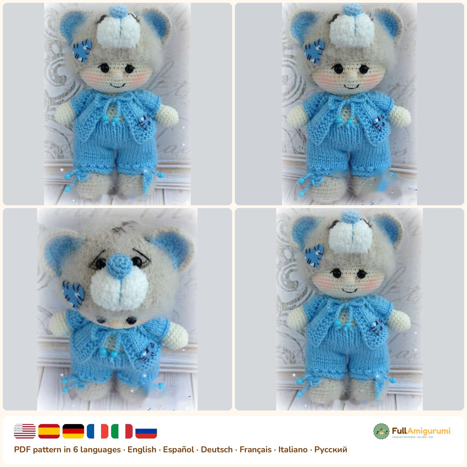 Teddy Bear Costume Doll - FullAmigurumi Teddy Bear Costume Doll crochet pattern