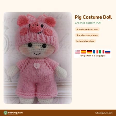 Pig Costume Doll crochet pattern