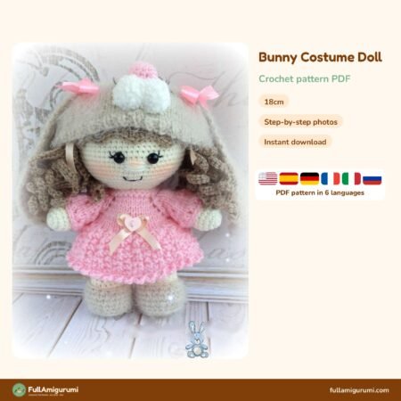 Bunny Costume Doll crochet pattern