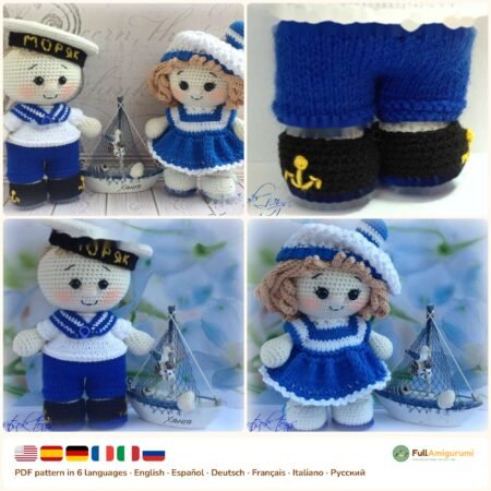 Sailor Dolls Pair crochet pattern